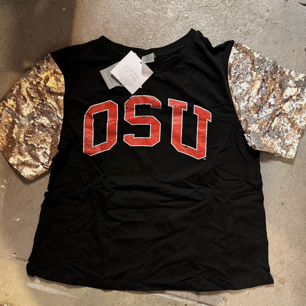 Gameday Couture OSU short sleeve sequin t-shirt